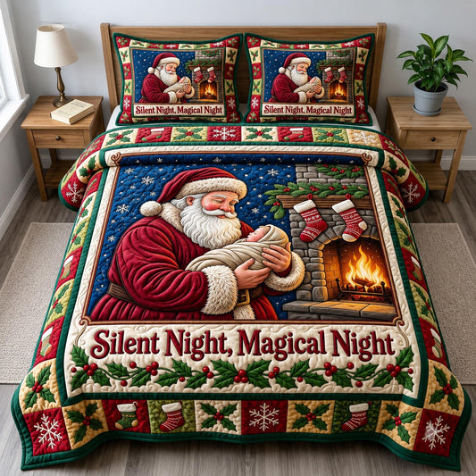 Santa Claus 3-Piece Quilted Bedding Set GFTONMU1962
