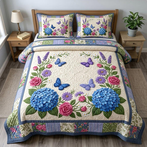 Flower Garden 3-Piece Quilted Bedding Set GFTONMU1967