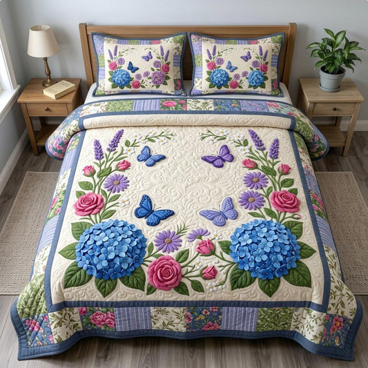 Flower Garden 3-Piece Quilted Bedding Set GFTONMU1967