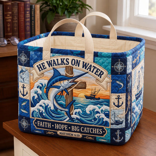 Christian Fishing Quilted Storage Basket GFTONMU2008