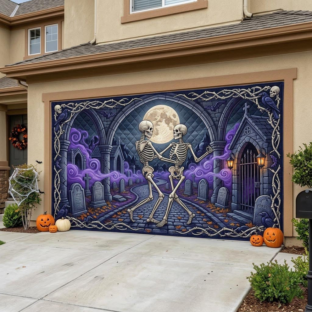 Haunted Skeleton Garage Door Banner GFTONMU2031