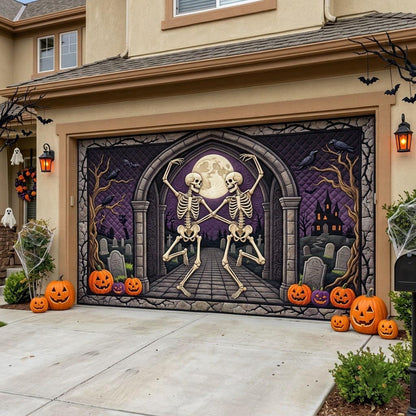 Haunted Skeleton Garage Door Banner GFTONMU2034