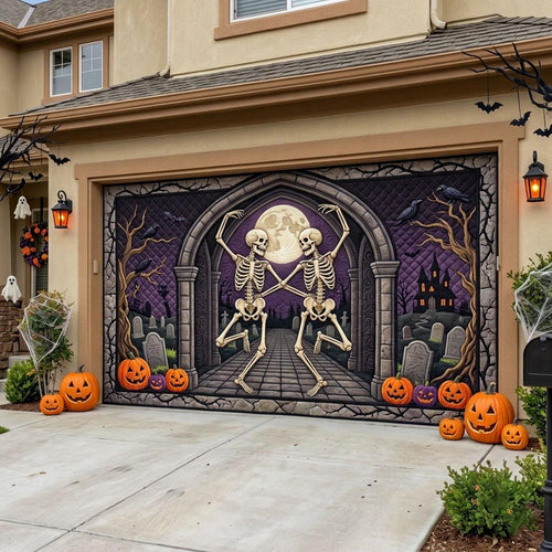 Haunted Skeleton Garage Door Banner GFTONMU2034