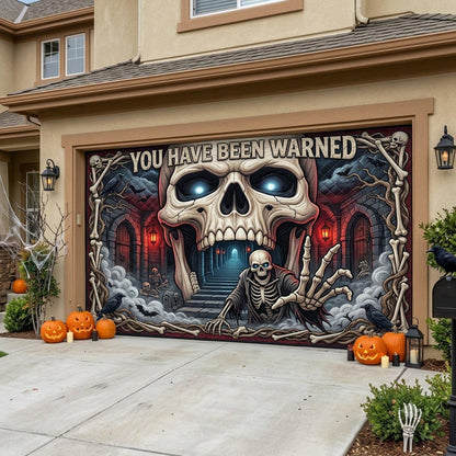 Haunted Skeleton Garage Door Banner GFTONMU2036