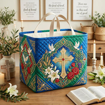 Christian Faith Quilted Storage Basket GFTONMU2042
