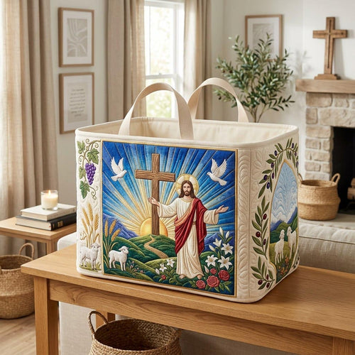 Christian Faith Quilted Storage Basket GFTONMU2045