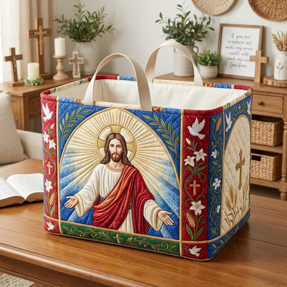 Christian Faith Quilted Storage Basket GFTONMU2046
