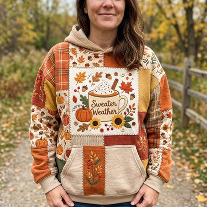Fall Patchwork Hoodie GFTONMU2125