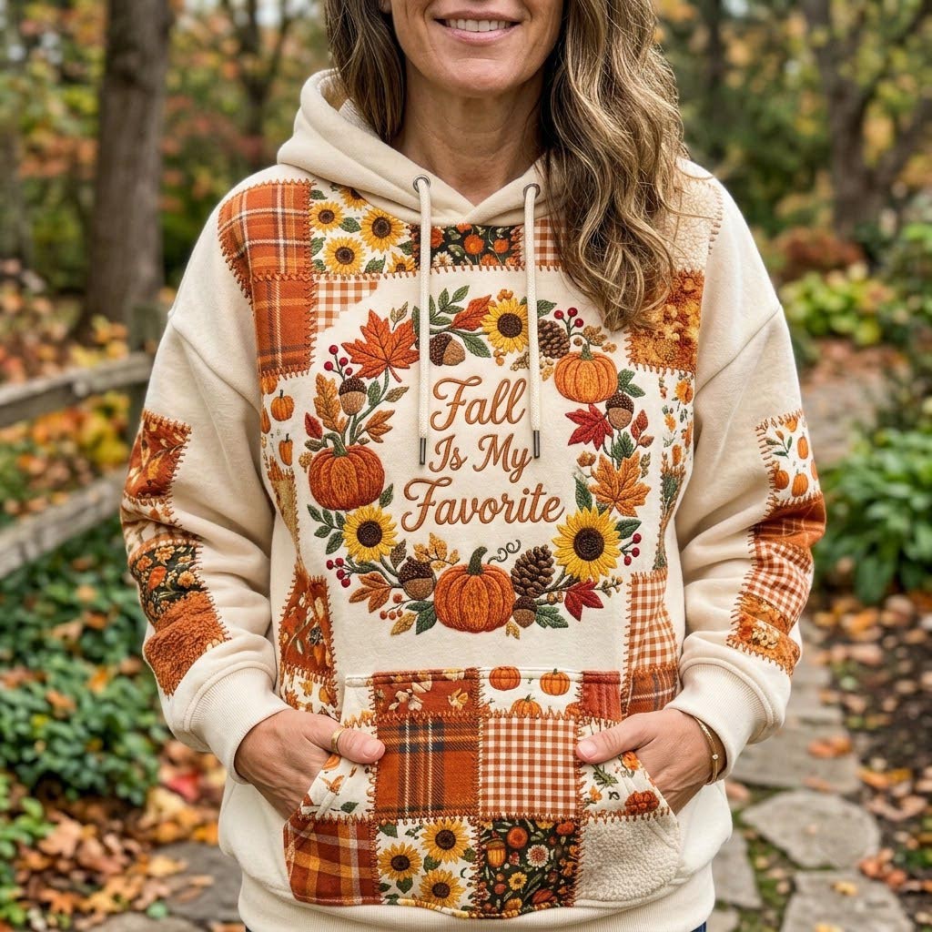 Fall Patchwork Hoodie GFTONMU2126