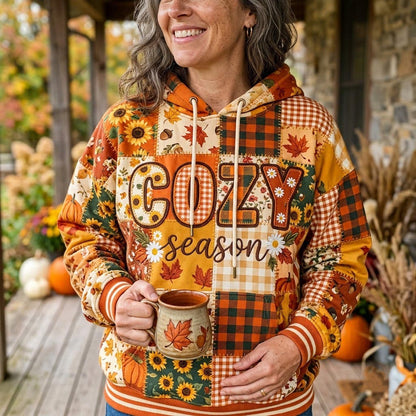 Fall Patchwork Hoodie GFTONMU2129