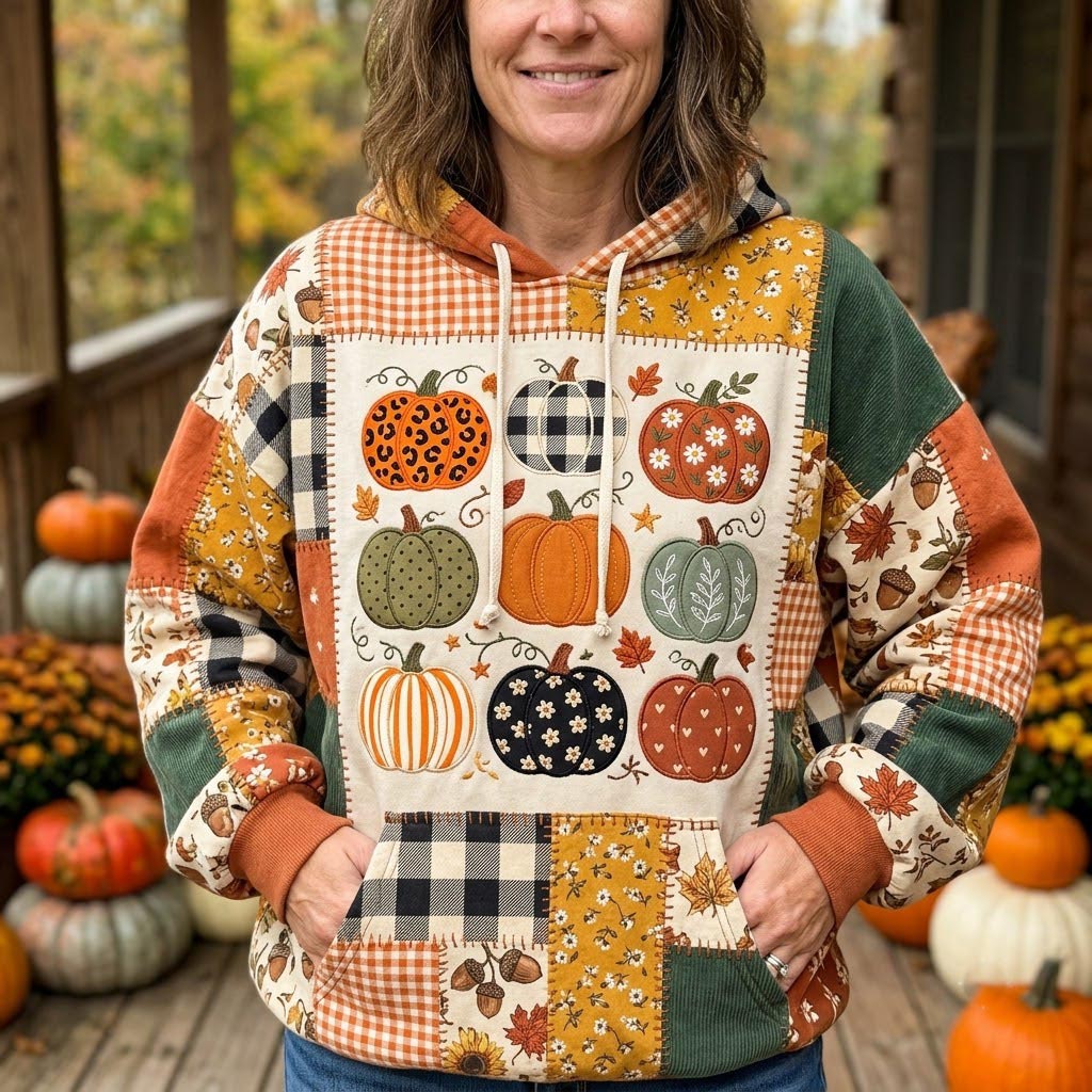 Fall Patchwork Hoodie GFTONMU2130