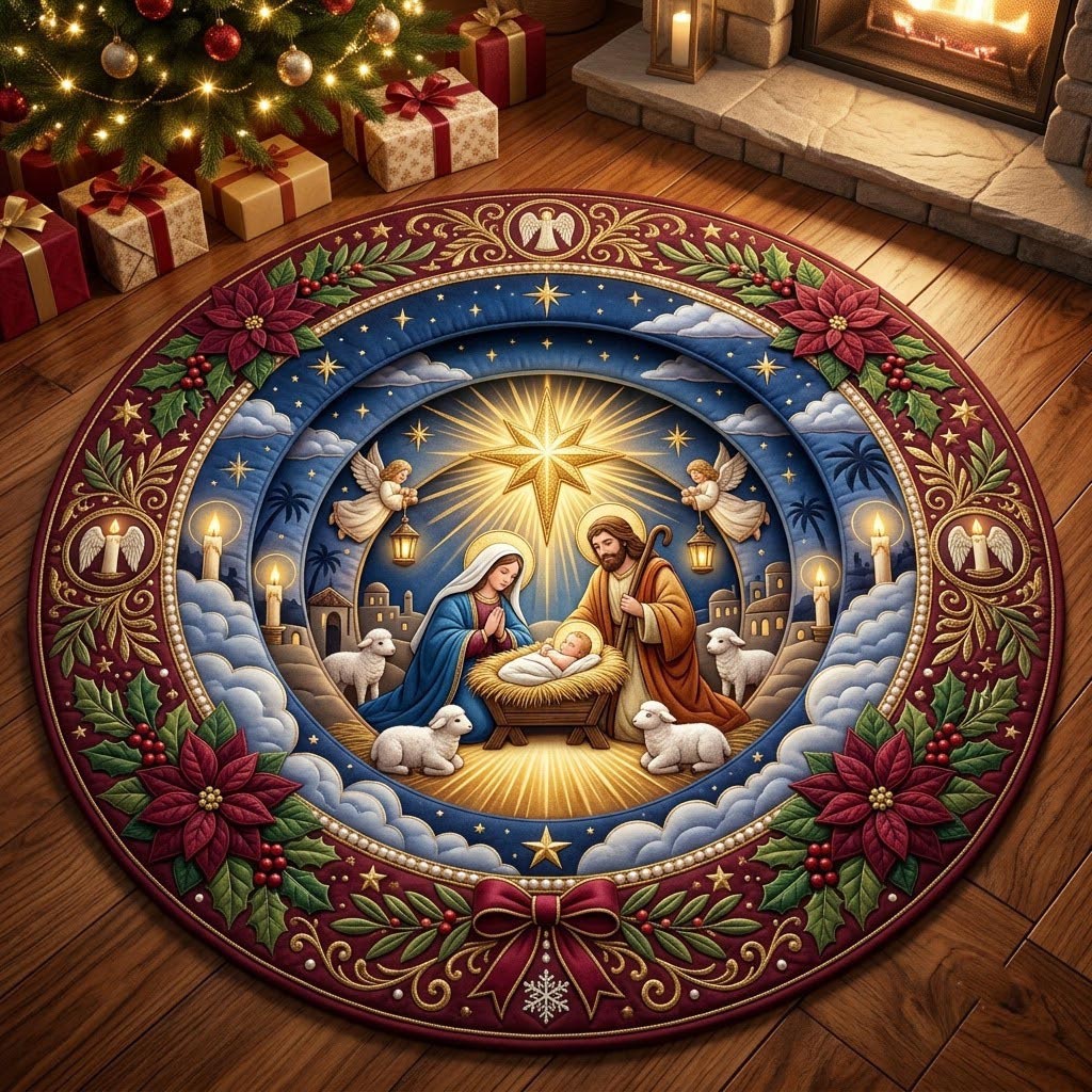 Christmas Quilted Round Mat GFTONMU2157