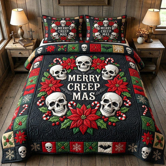Merry Gothmas 3-Piece Quilted Bedding Set GFTONMU2186