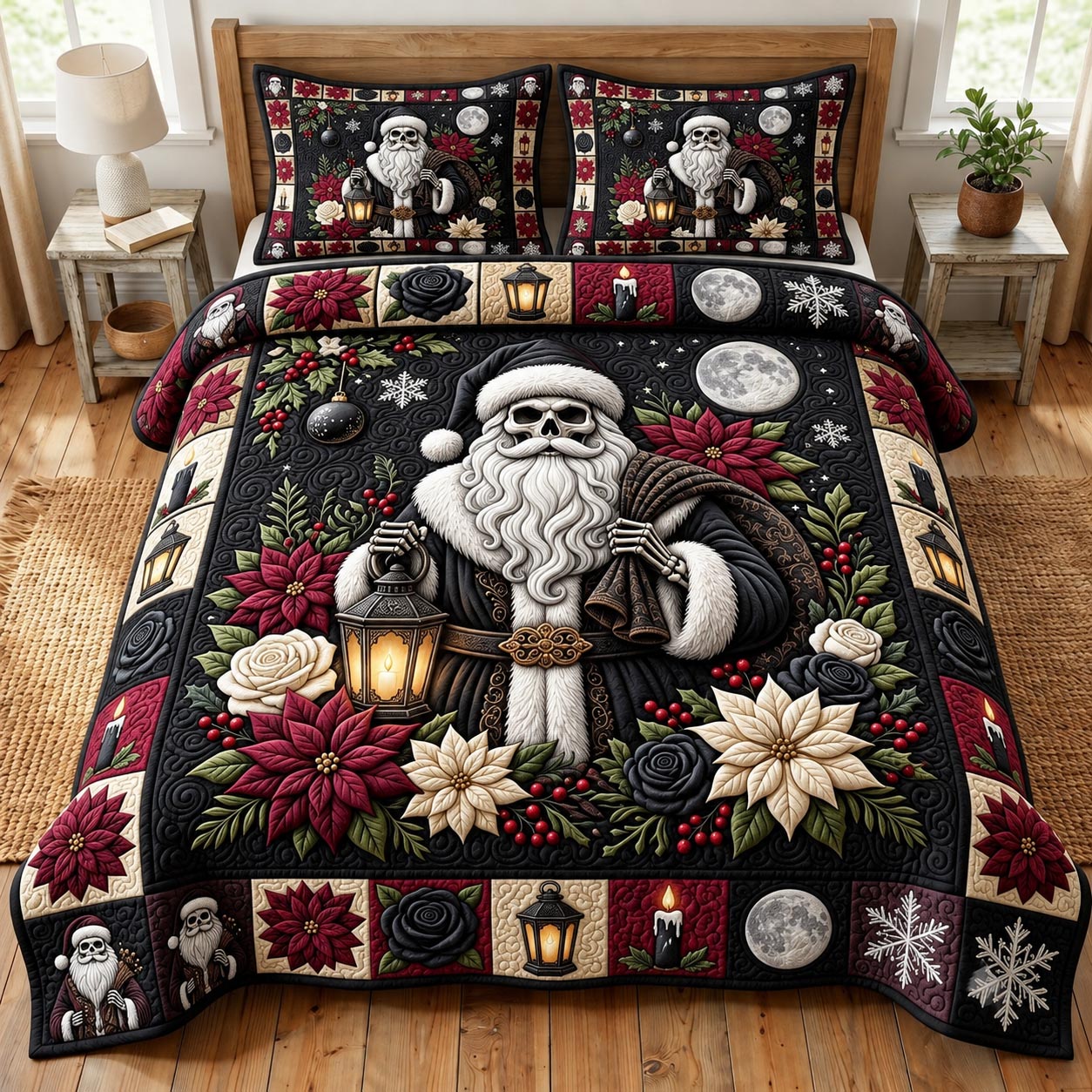 Merry Gothmas 3-Piece Quilted Bedding Set GFTONMU2187