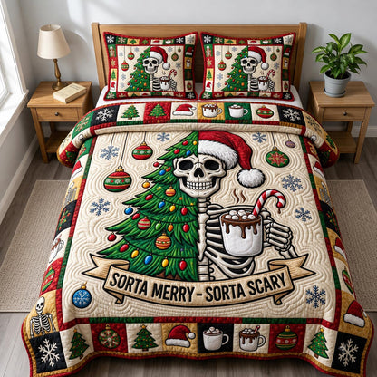 Merry Gothmas 3-Piece Quilted Bedding Set GFTONMU2188