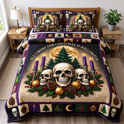 Merry Gothmas 3-Piece Quilted Bedding Set GFTONMU2189