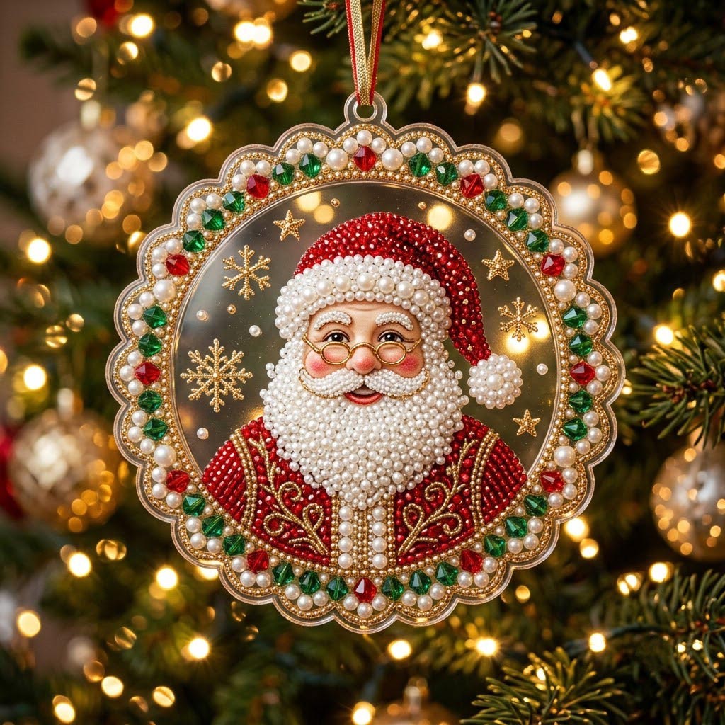 Santa Claus Christmas Mica Ornament