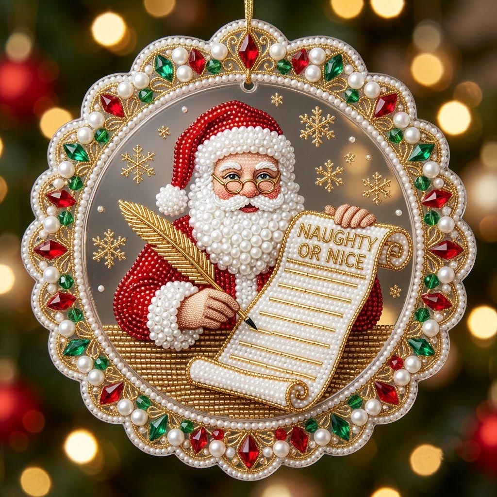 Santa Claus Christmas Mica Ornament