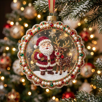Santa Claus Christmas Mica Ornament