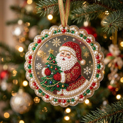 Santa Claus Christmas Mica Ornament