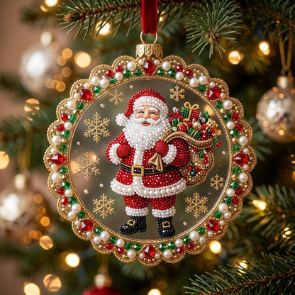 Santa Claus Christmas Mica Ornament