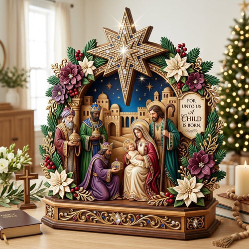 Nativity Scene Wooden Block 3-Layers GFTONMU2318