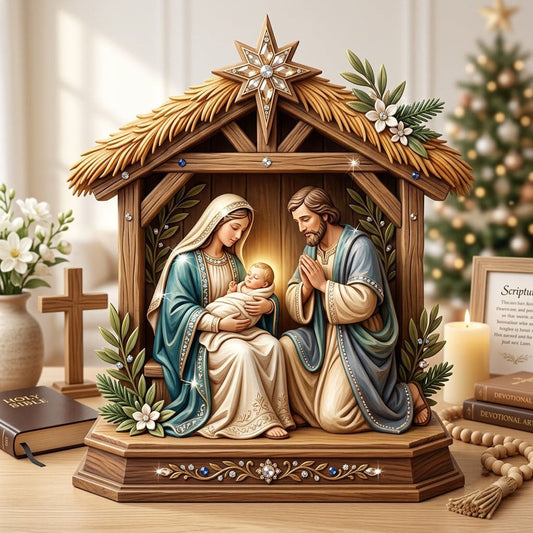 Nativity Scene Wooden Block 3-Layers GFTONMU2319