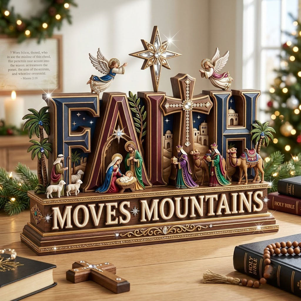 Nativity Scene Wooden Block 3-Layers GFTONMU2324