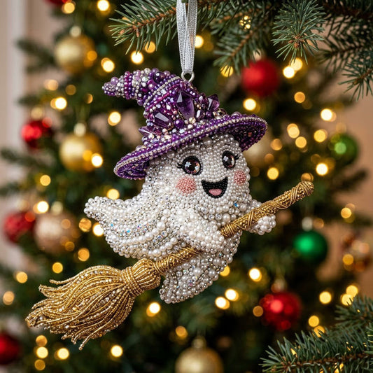 Halloween Ghost Christmas Mica Ornament