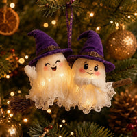 Halloween Couple Ghost Christmas Mica Ornament GFTONMU2347