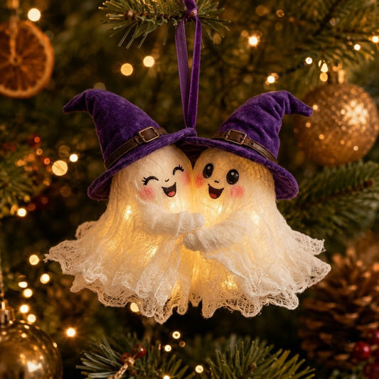 Halloween Couple Ghost Christmas Mica Ornament GFTONMU2348