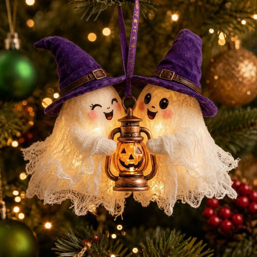 Halloween Couple Ghost Christmas Mica Ornament GFTONMU2349