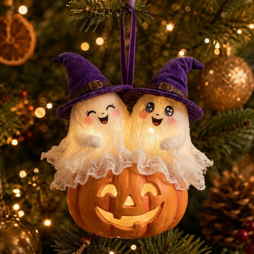 Halloween Couple Ghost Christmas Mica Ornament GFTONMU2350