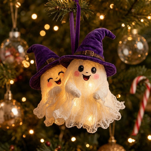 Halloween Couple Ghost Christmas Mica Ornament GFTONMU2351
