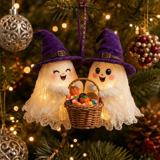 Halloween Couple Ghost Christmas Mica Ornament GFTONMU2352