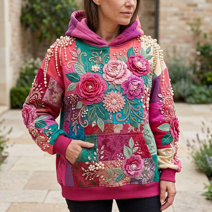 Floral Patchwork Hoodie GFTONMU2353