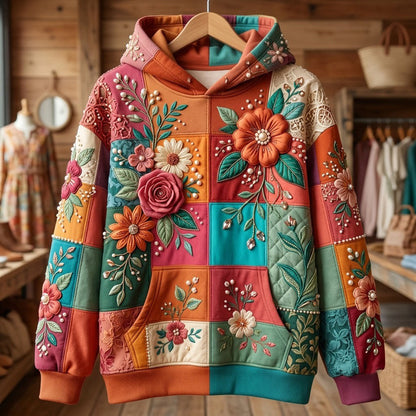 Floral Patchwork Hoodie GFTONMU2355