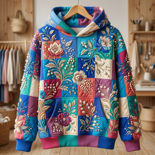 Floral Patchwork Hoodie GFTONMU2356