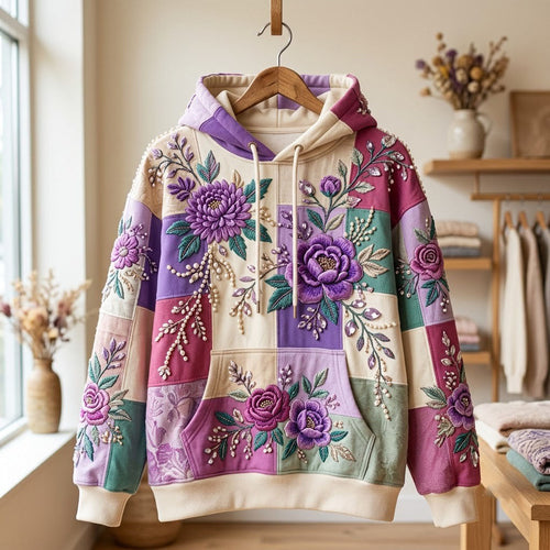 Floral Patchwork Hoodie GFTONMU2359