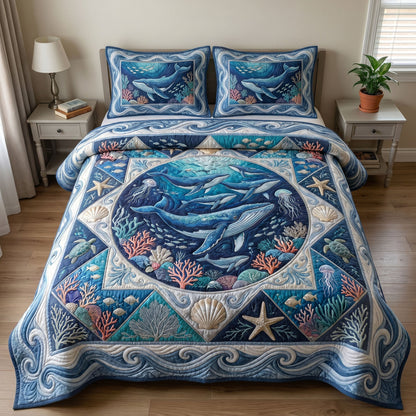Ocean Wave 3-Piece Quilted Bedding Set GFTONMU235
