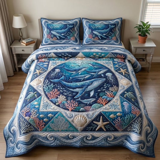 Ocean Wave 3-Piece Quilted Bedding Set GFTONMU235