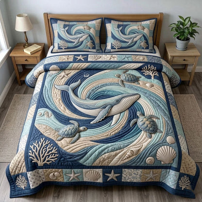 Ocean Wave 3-Quilted Bedding Set GFTONMU240