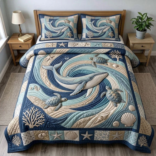 Ocean Wave 3-Quilted Bedding Set GFTONMU240