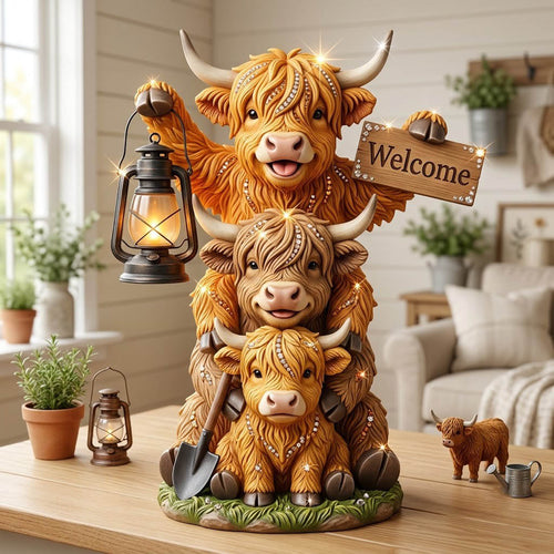 Highland Cow Wooden Block 3-Layers GFTONMU2420
