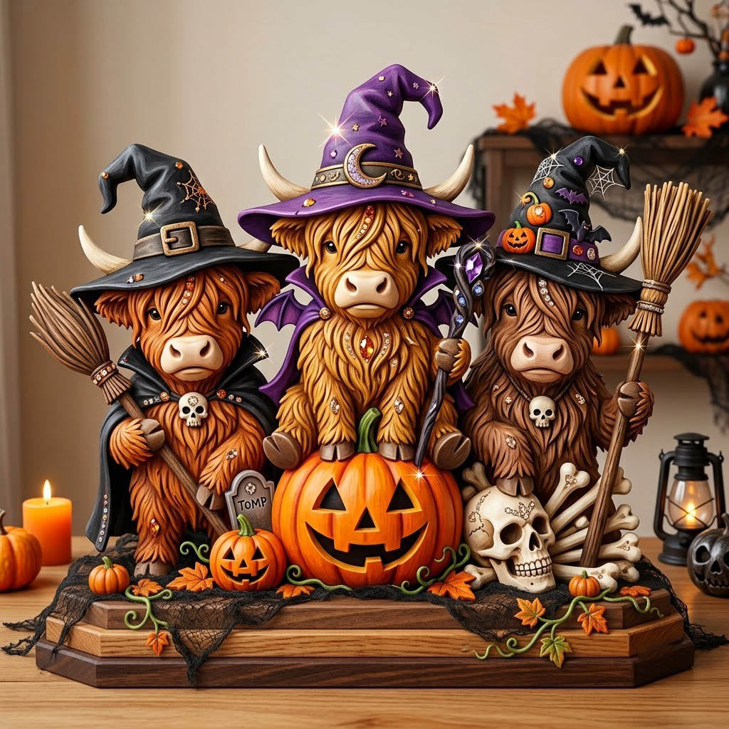 Highland Cow Wooden Block 3-Layers GFTONMU2424