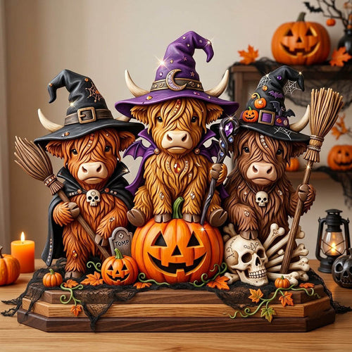 Highland Cow Wooden Block 3-Layers GFTONMU2424