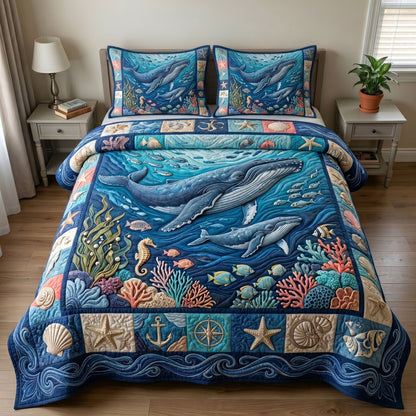 Ocean Wave 3-Piece Quilted Bedding Set GFTONMU245