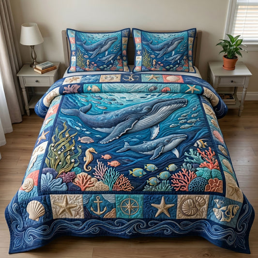 Ocean Wave 3-Piece Quilted Bedding Set GFTONMU245
