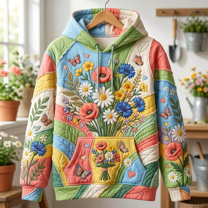 Floral Patchwork Hoodie GFTONMU2542