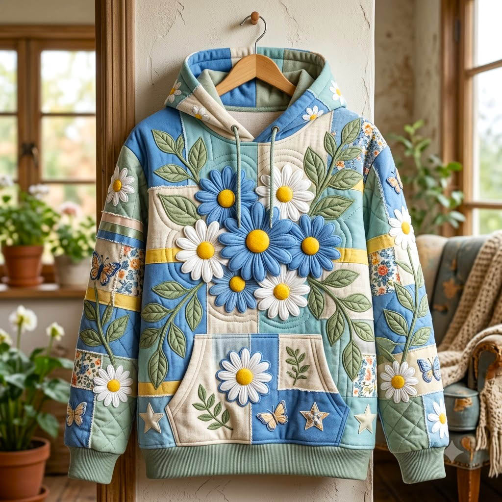 Floral Patchwork Hoodie GFTONMU2545
